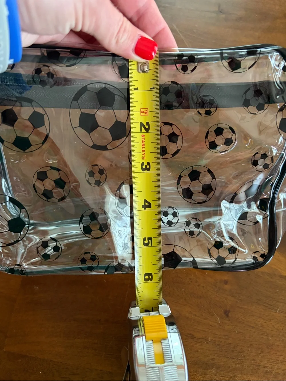 Clear Soccer Print Cosmetic or Pencil Bag